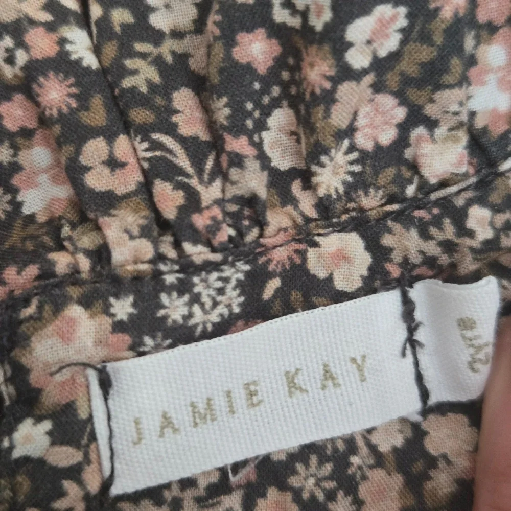 Jamie‎ Kay Girls Organic Cotton Floral Ruffle Dress Ditsy Print Grey Pink 2Y